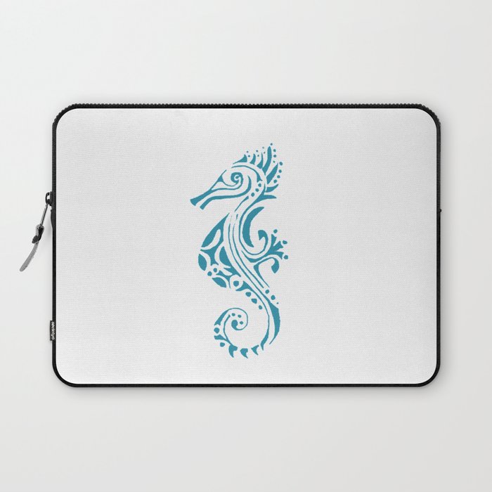 Seahorse tatoo blue Laptop Sleeve