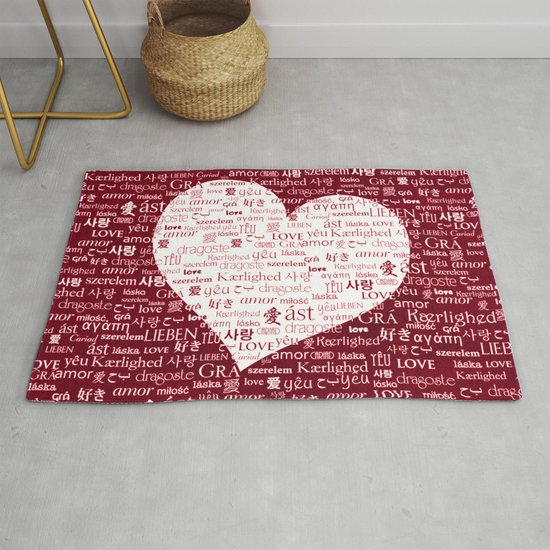Borderless Love Red Rug By Totowork Society6 Borderless Love Red Rug By