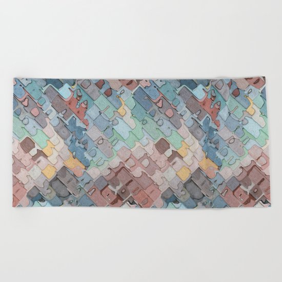 Colorful Layers Pattern Beach Towel