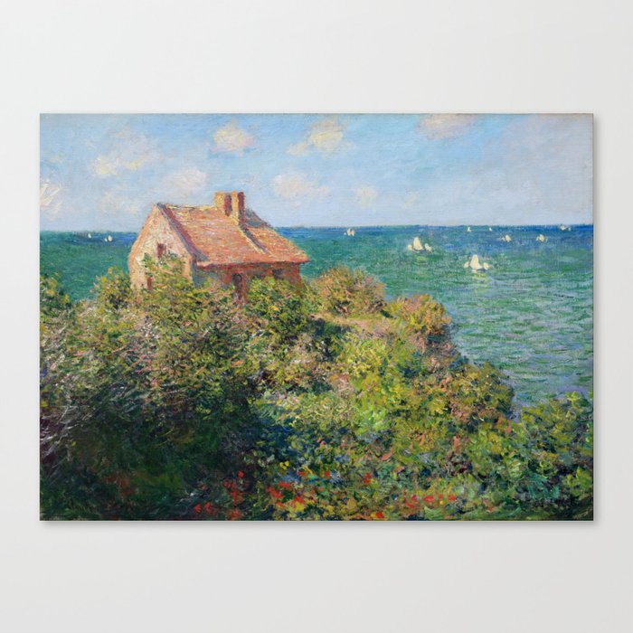 Fisherman's Cottage on the Cliffs at Varengeville Claude Monet Canvas Print