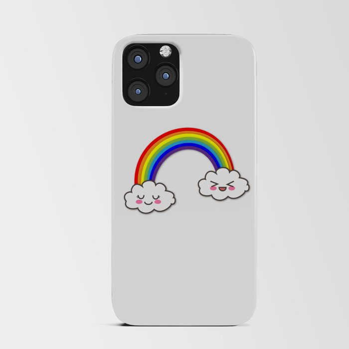 Cute Rainbow Clouds Love Emoji iPhone Card Case