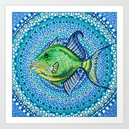 Green Triggerfish Art Print