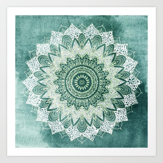 BOHOCHIC MANDALA IN MINT Art Print