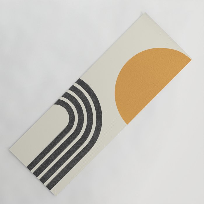 Mid century modern Sun & Rainbow Yoga Mat