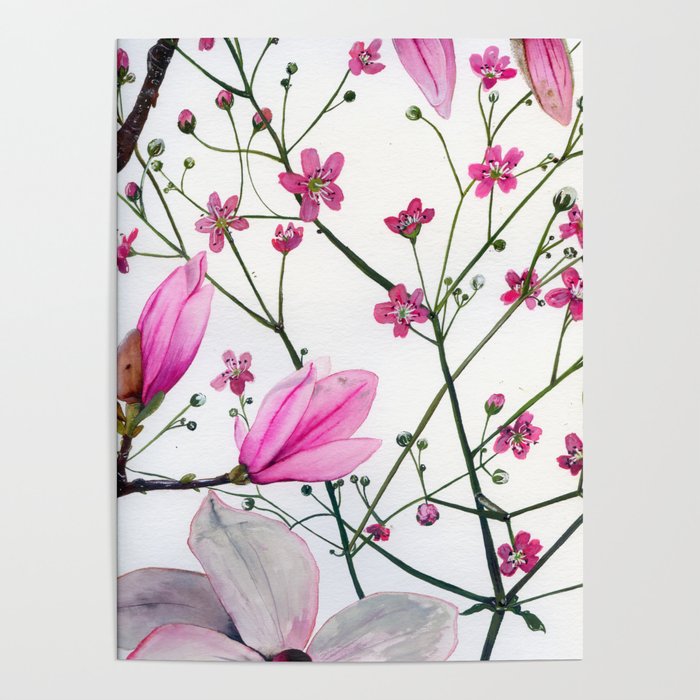 vintage flowers: magnolias N.o 8 Poster