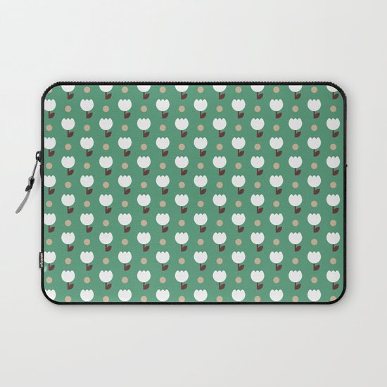 Micro Tulip nude/white/emerald Laptop Sleeve