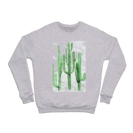 Marble Cactus Watercolor Painting II Crewneck Sweatshirt