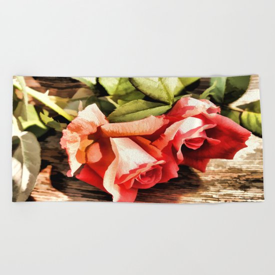 Timeless Tropicana Roses Beach Towel