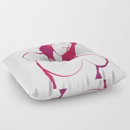 Erotic woman, Nude female, Minimalist naked woman standing up  Floor Pillow