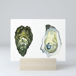 Watercolor Atlantic Oysters #1 by Artume Mini Art Print