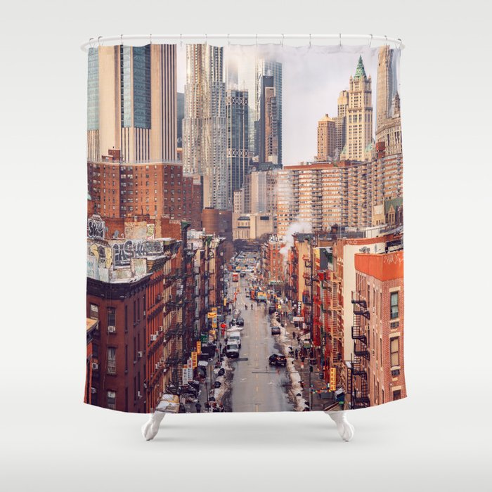 New York City Photography | Chinatown Skyline NYC Shower Curtain