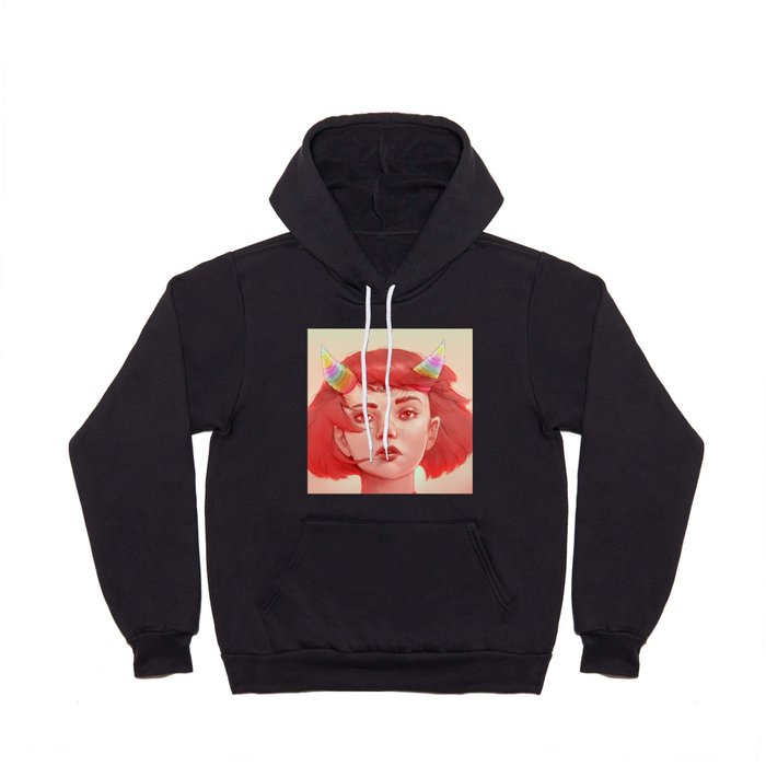 Red girl with horns Hoody