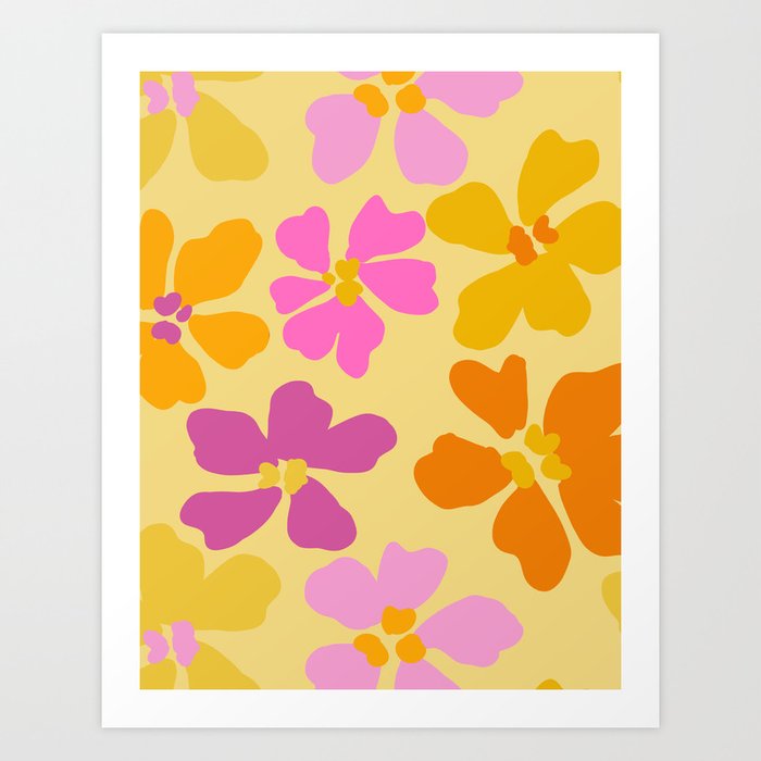 Hot Summer Colorful Matisse Flowers Meadow Art Print