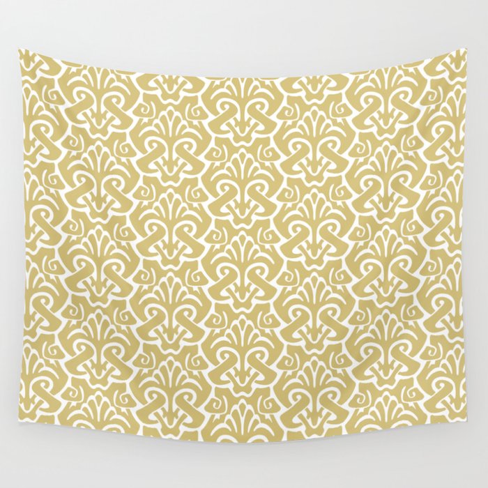 Art Nouveau Pattern Gold Wall Tapestry