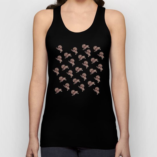 Dog Pattern 2 on Girly Pink Unisex Tank Top