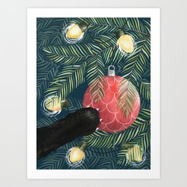Here Comes Santa Claws Art Print