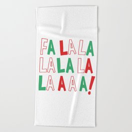 Beach Towels By Clog Society6 Fa La Christmas Beach Towel