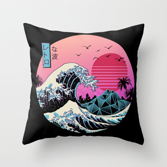 The Great Retro Wave Throw Pillow