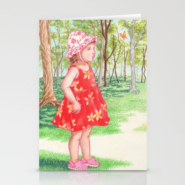 Little Miss Butterfly Stationery Cards