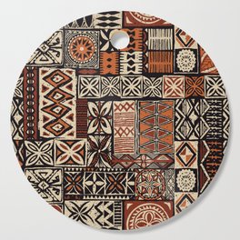 Hawaiian style tapa tribal fabric abstract patchwork vintage vintage pattern Cutting Board