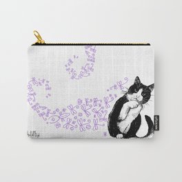 Tuxedo cat and dragonflies Carry-All Pouch