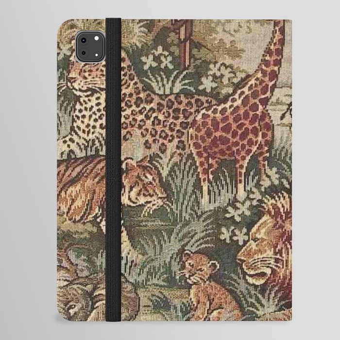 Cute Africa Safari Wildlife Drawing Painting Art iPad Folio Case