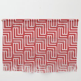 Red and White Tessellation Line Pattern Pairs Coloro 2022 Popular Color Red Glow 013-43-37 Wall Hanging