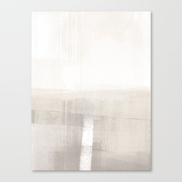 Beige and Taupe Minimalist Geometric Abstract Landscape Canvas Print