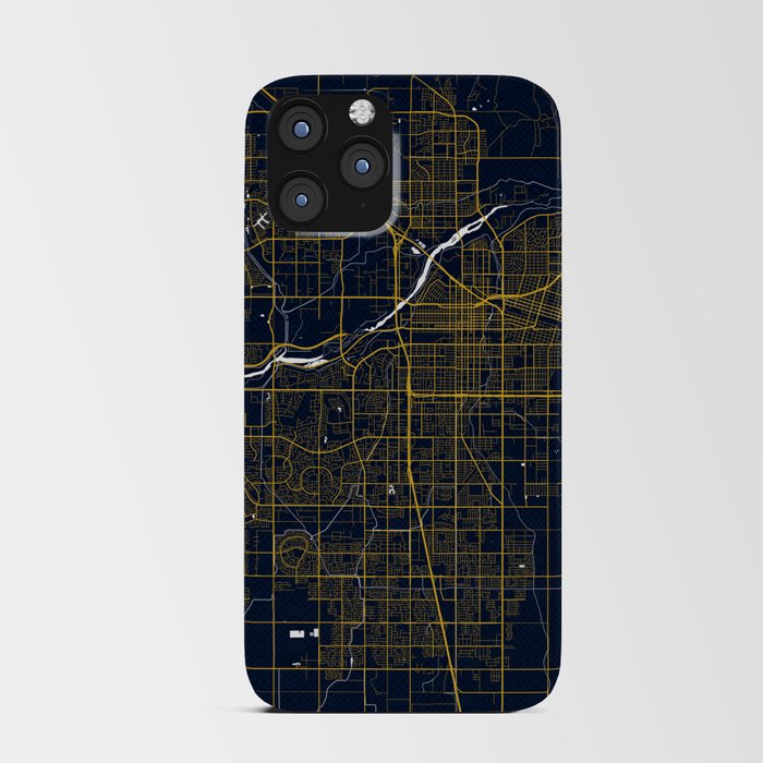 Bakersfield City Map of California, USA - Gold Art Deco iPhone Card Case