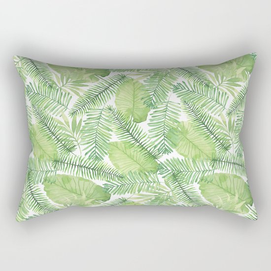 Tropical Branches Pattern 02 Rectangular Pillow
