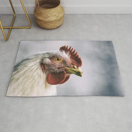 The white rooster Rug