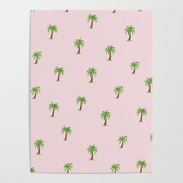 Blush Pink Palm Tree Print Poster