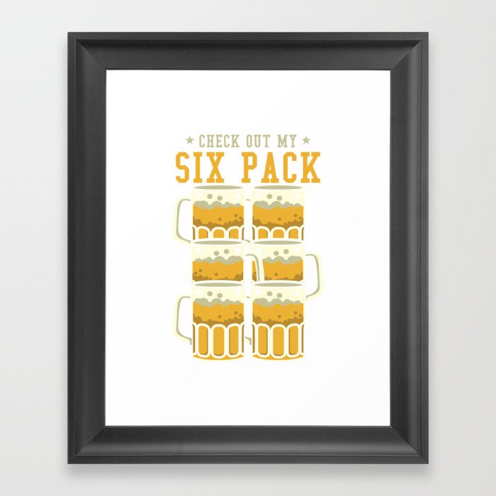 Beer Glasses Six Pack Framed Art Print