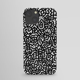 Black on White Doodles iPhone Case