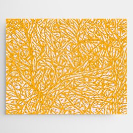 Summer Yellow Saffron - Vibrant Abstract Botanical Nature Jigsaw Puzzle