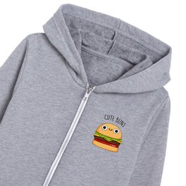 Cute Buns Adorable Burger Pun Kids Zip Hoodie