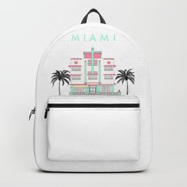 Miami Art Deco Vibes Backpack | Map, Watercolor, Goodvibesonly, Acrylic, Digital, Miamivibes, Street Art, Painting, Plants, Minimal 