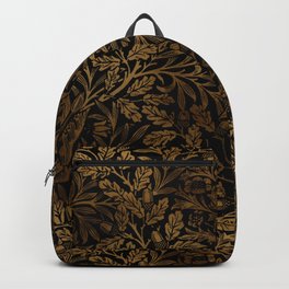 Acorns and oak leaves design (1880) by William Morris Gold On Black Backpack