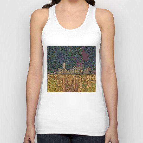 houston city skyline Unisex Tank Top