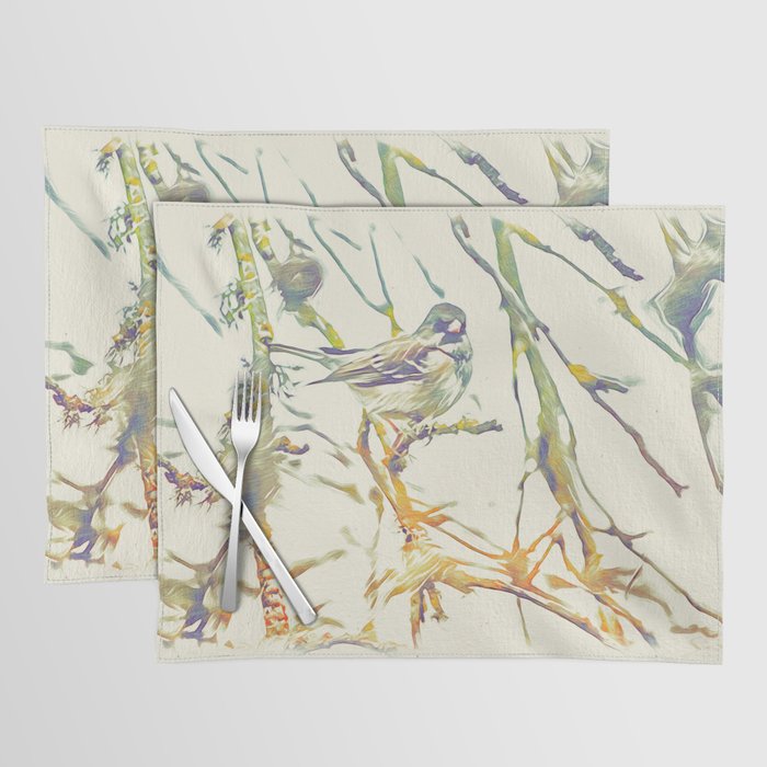 Songbird minimalistic art Placemat by Artistic Home Accessories Society6