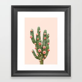 CACTUS AND ROSES Framed Art Print