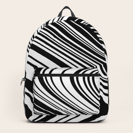 Abstract pattern. Texture with wavy, curves lines. Optical art background. Wave design black and white. Digital image with a psychedelic stripes. Vintage illustration  Backpack