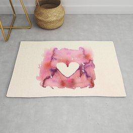 Watercolor Heart Rug