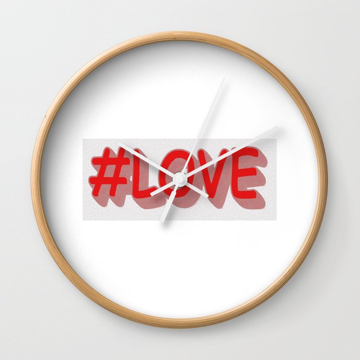 Cute Expression Design "#LOVE". Buy Now Wall Clock