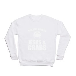 This  Girl Runs On Jesus And Crabs Crewneck Sweatshirt | Jonahcrab, Graphicdesign, Brachyura, Hardshellcrab, Alaskankingcrab, Krab, Pet, Softshellcrab, Crabs, Cangrejo 