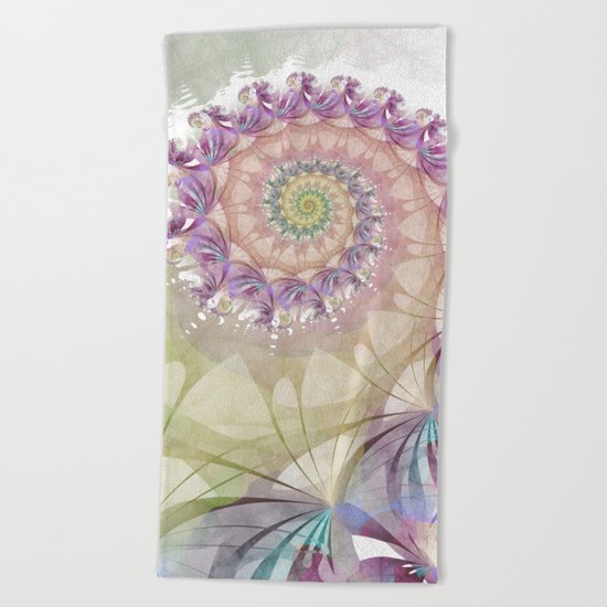 Watercolor Fibonacci Spiral Beach Towel