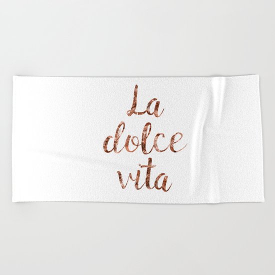 Rose gold La Dolce Vita Beach Towel