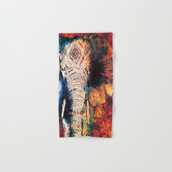 Indian Sketched Elephant Hand & Bath Towel