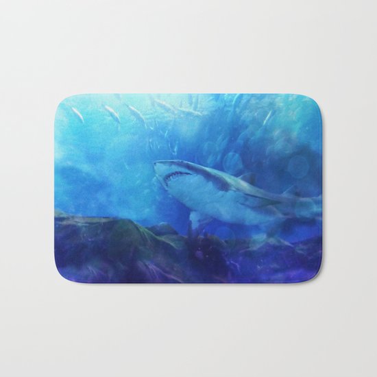 Make Way for the Great White Shark King Bath Mat
