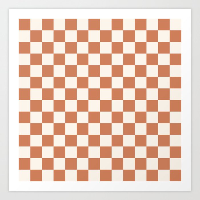 Checkerboard - Terracotta Art Print